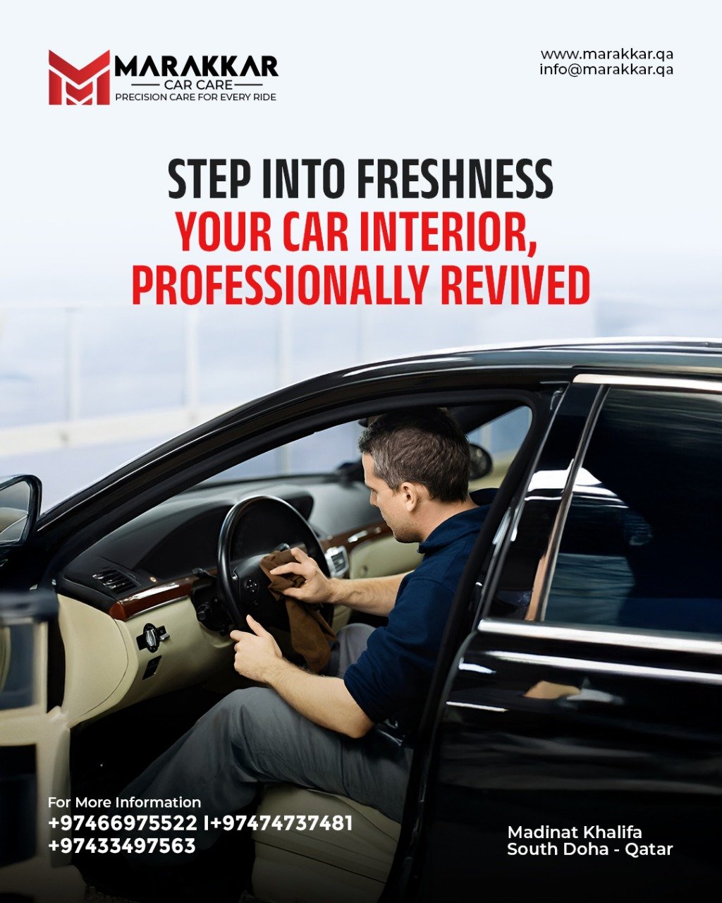 Mechanic servicing vehicle at the best car repair shop in Qatar