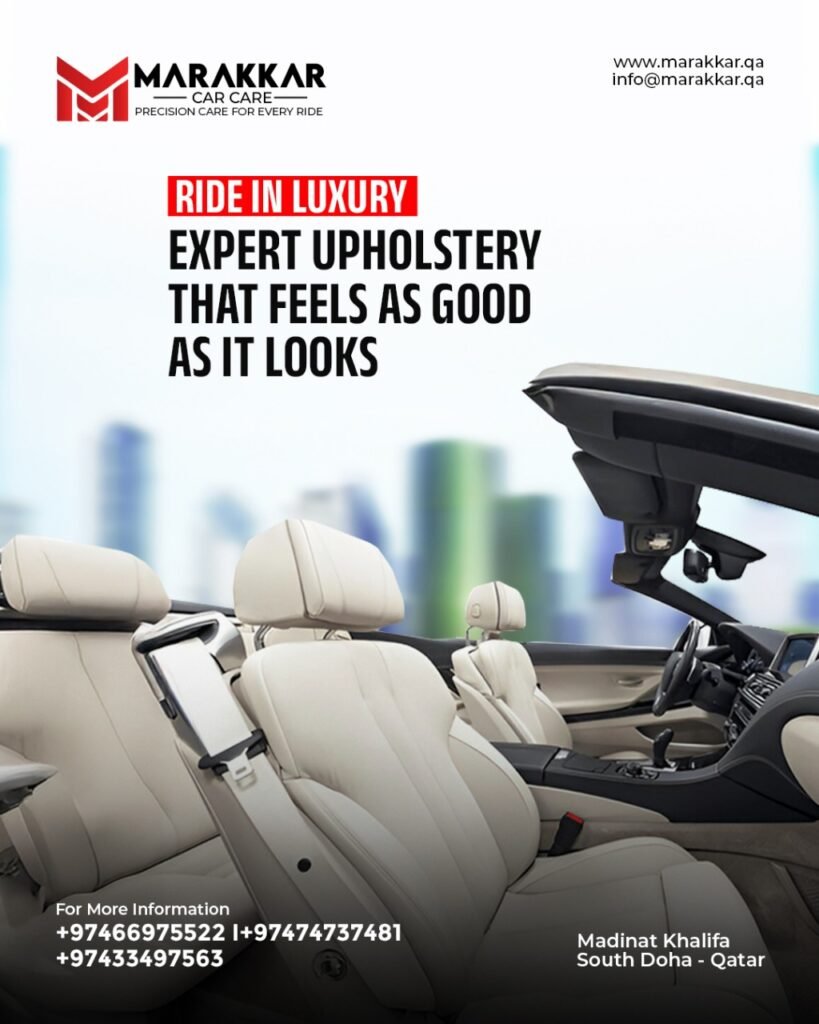 Luxury car interior by the best tire repair shop in Qatar – Marakkar CarCare