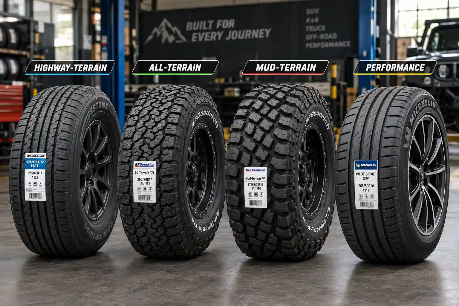Tire types for SUVs and 4x4s in Qatar